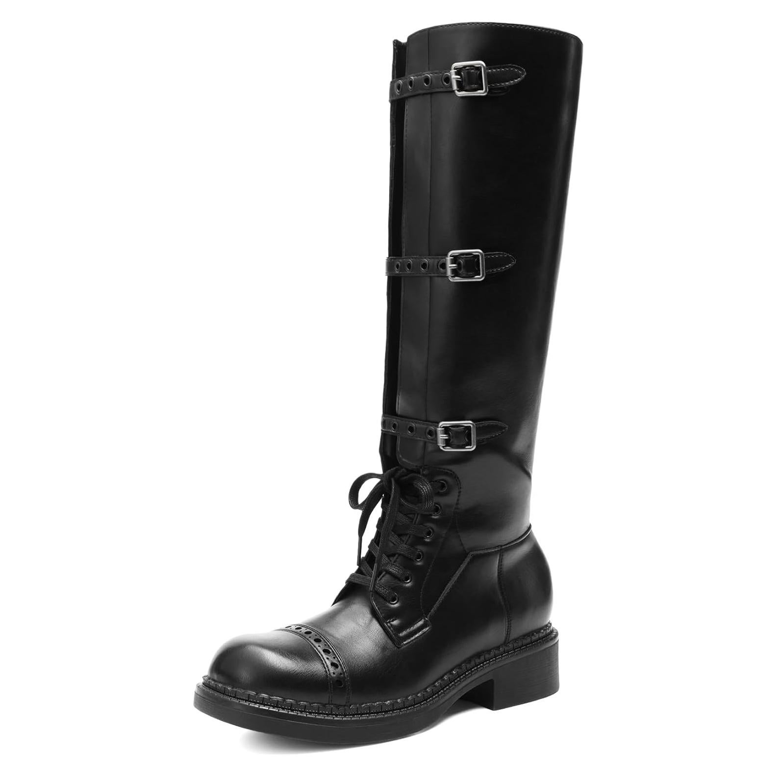 Botas Altas de Mujer Dream Pairs con Cremallera y Hebillas
