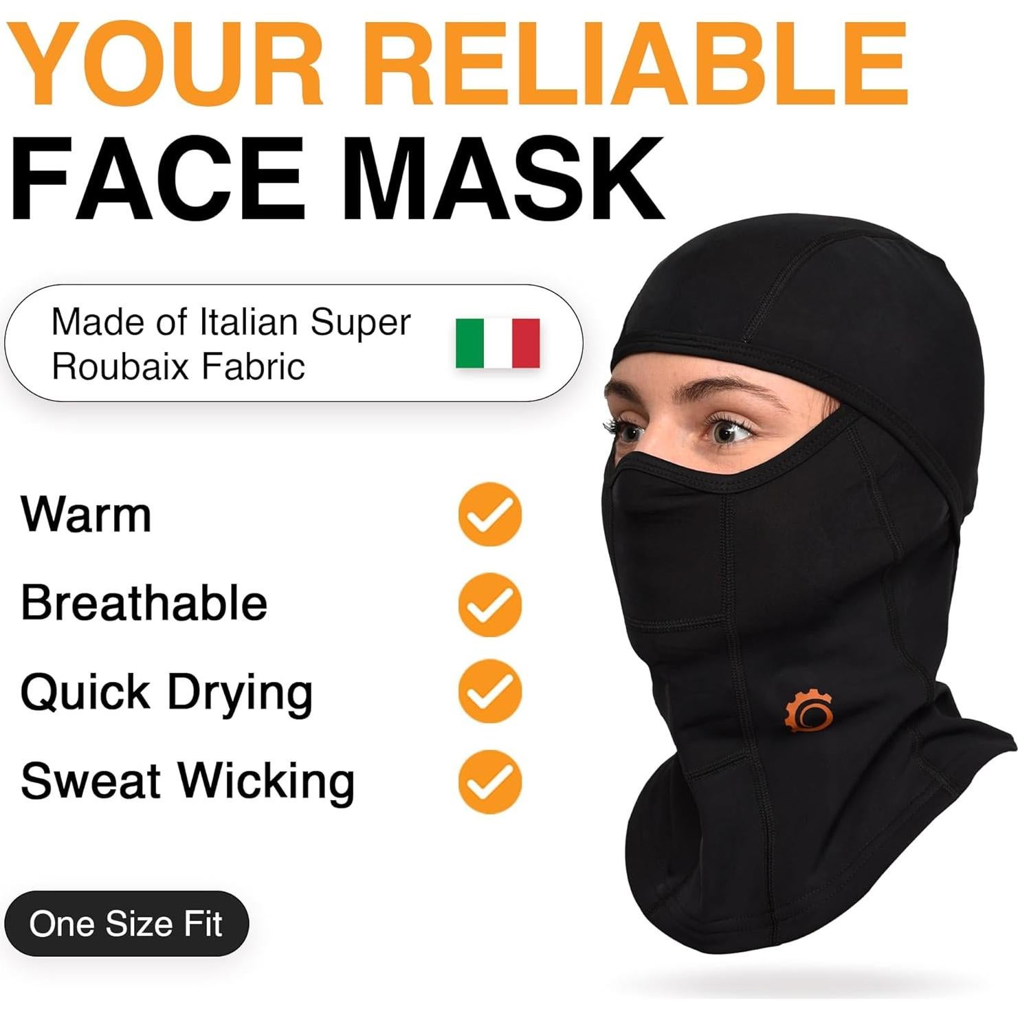 Pasamontañas GearTOP para Esquí Invierno Unisex - Negro