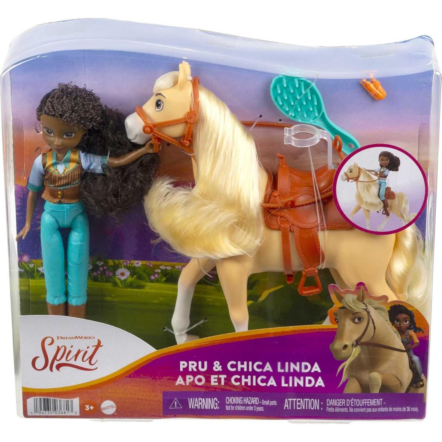 Conjunto Muñeca Pru y Caballo Chica Linda Mattel Spirit