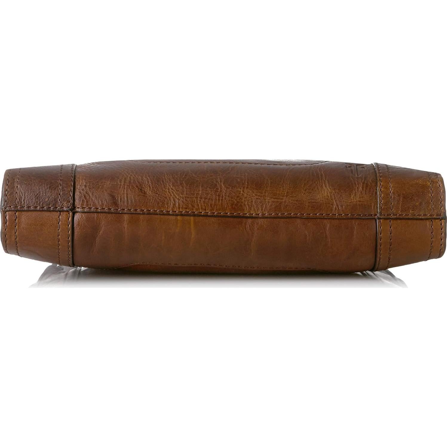 Bolso Cruzado Frye Melissa Zip de Cuero Marrón Oscuro