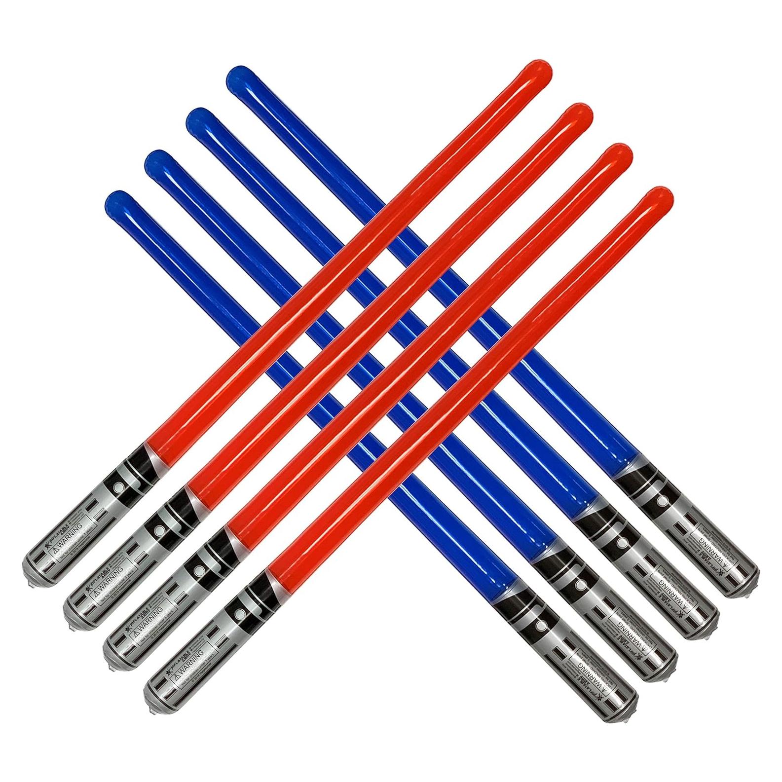 Paquete de 8 Espadas Inflables - 4 Rojas y 4 Azules