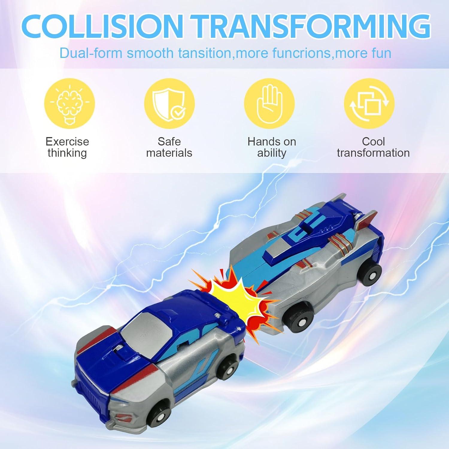 Coche Transformador Dinosaurio WIESSOC Dragón Azul 2 en 1