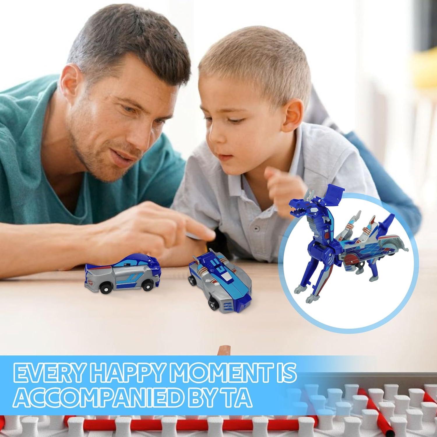 Coche Transformador Dinosaurio WIESSOC Dragón Azul 2 en 1