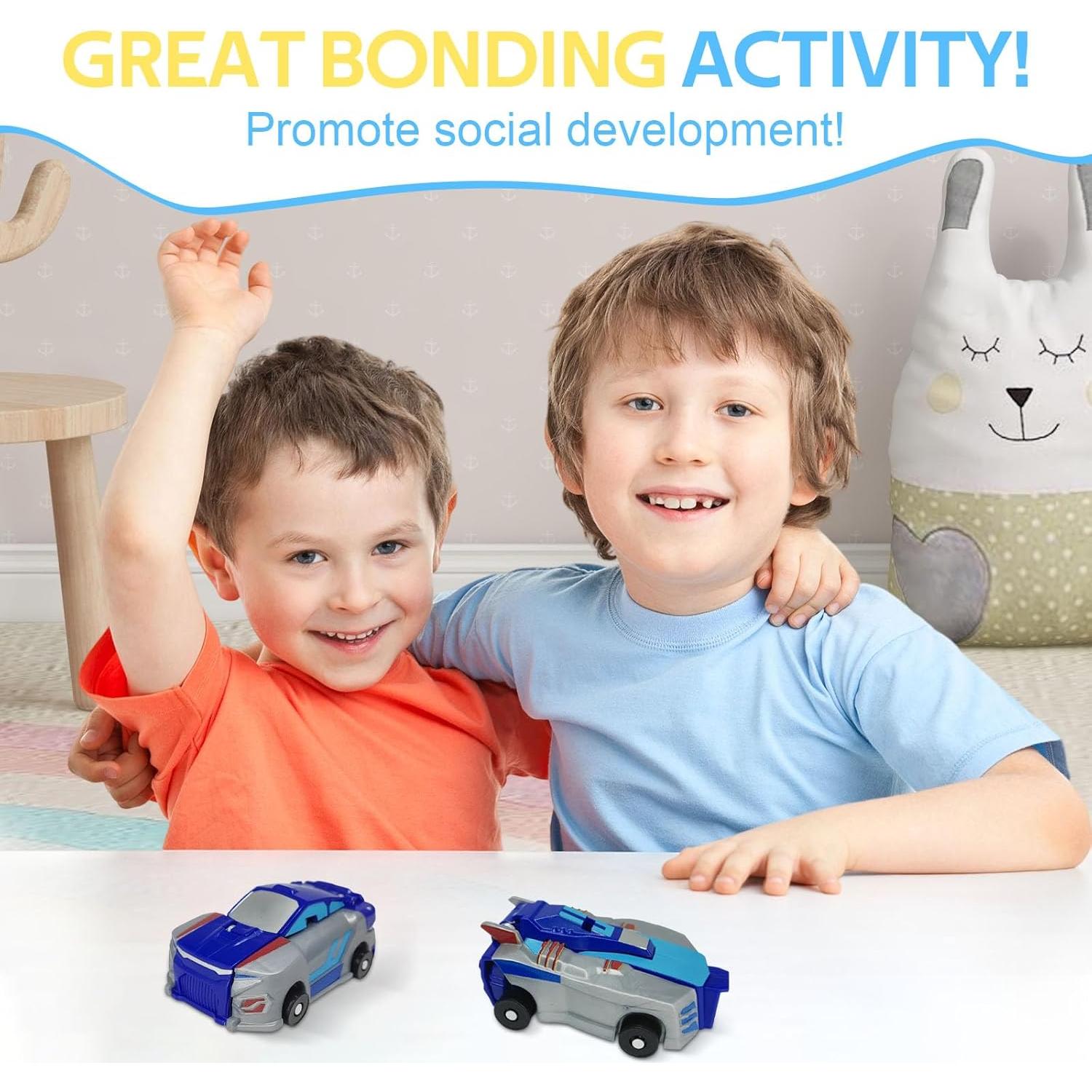 Coche Transformador Dinosaurio WIESSOC Dragón Azul 2 en 1