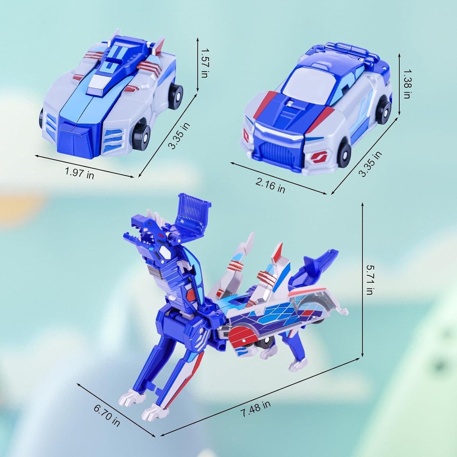 Juguete Transformador Dinosaurio Vixiwi Dragón Ala Plateada 12.7cm