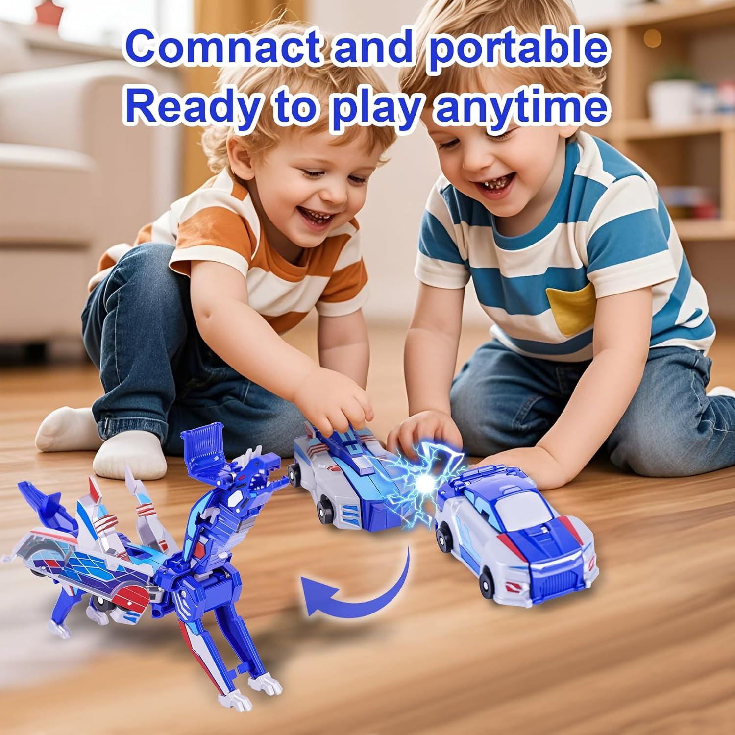 Juguete Transformador Dinosaurio Vixiwi Dragón Ala Plateada 12.7cm