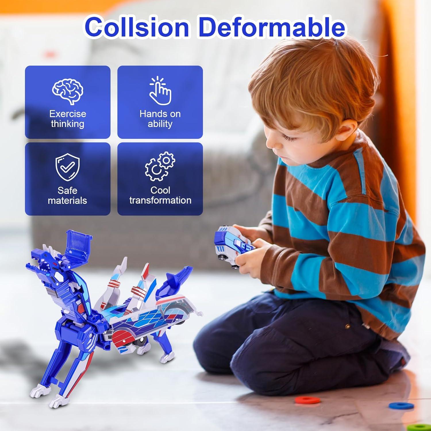 Juguete Transformador Dinosaurio Vixiwi Dragón Ala Plateada 12.7cm