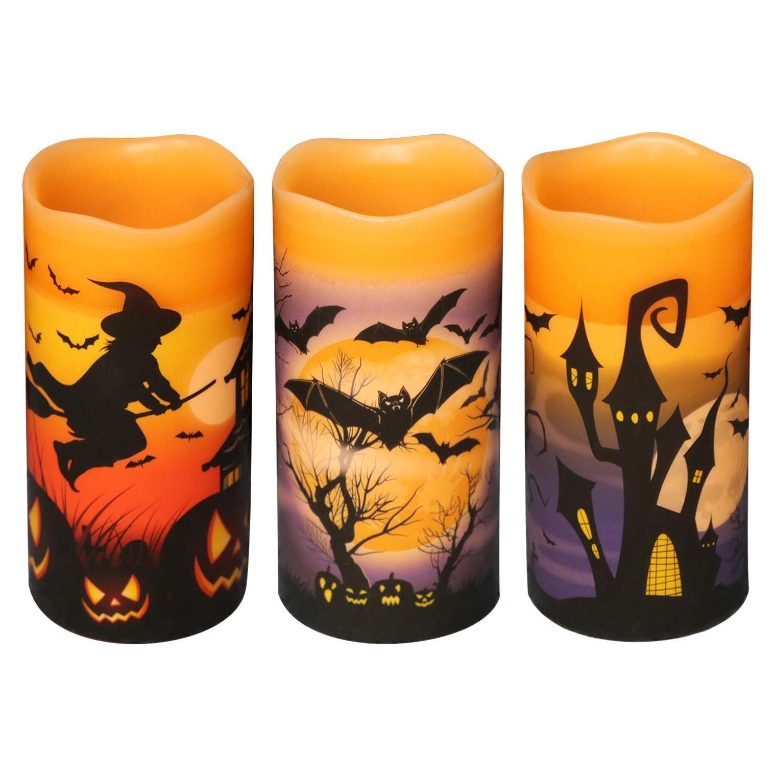 Velas LED Sin Llama DRomance Halloween 7.62x15.24cm Juego de 3