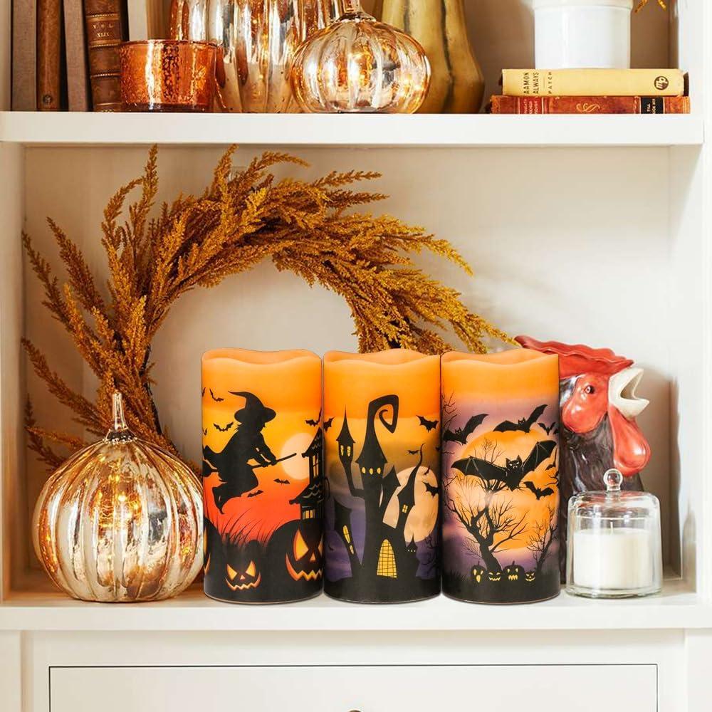 Velas LED Sin Llama DRomance Halloween 7.62x15.24cm Juego de 3