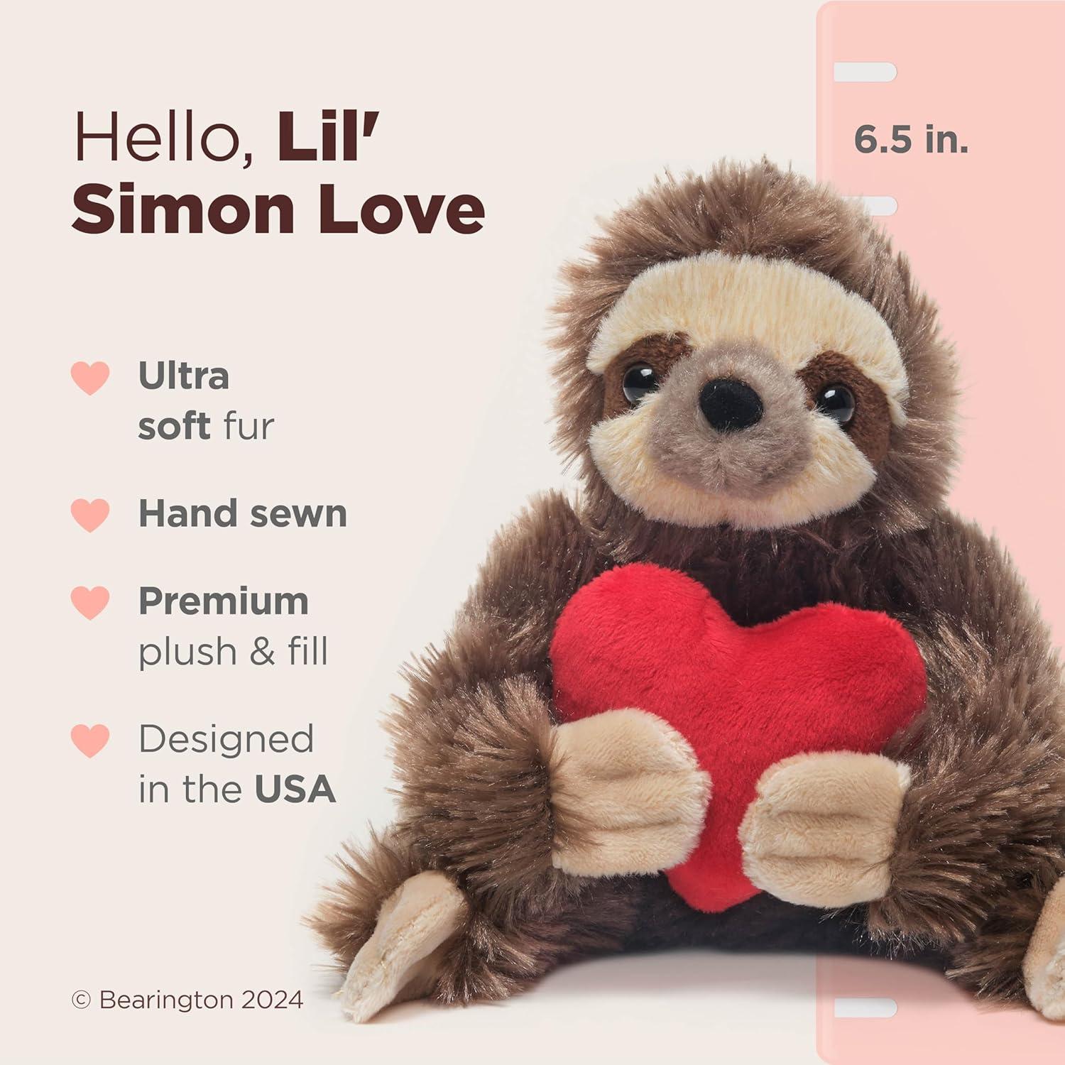 Peluches Bearington Lil Simon Amor 16.5 cm Perezoso San Valentín