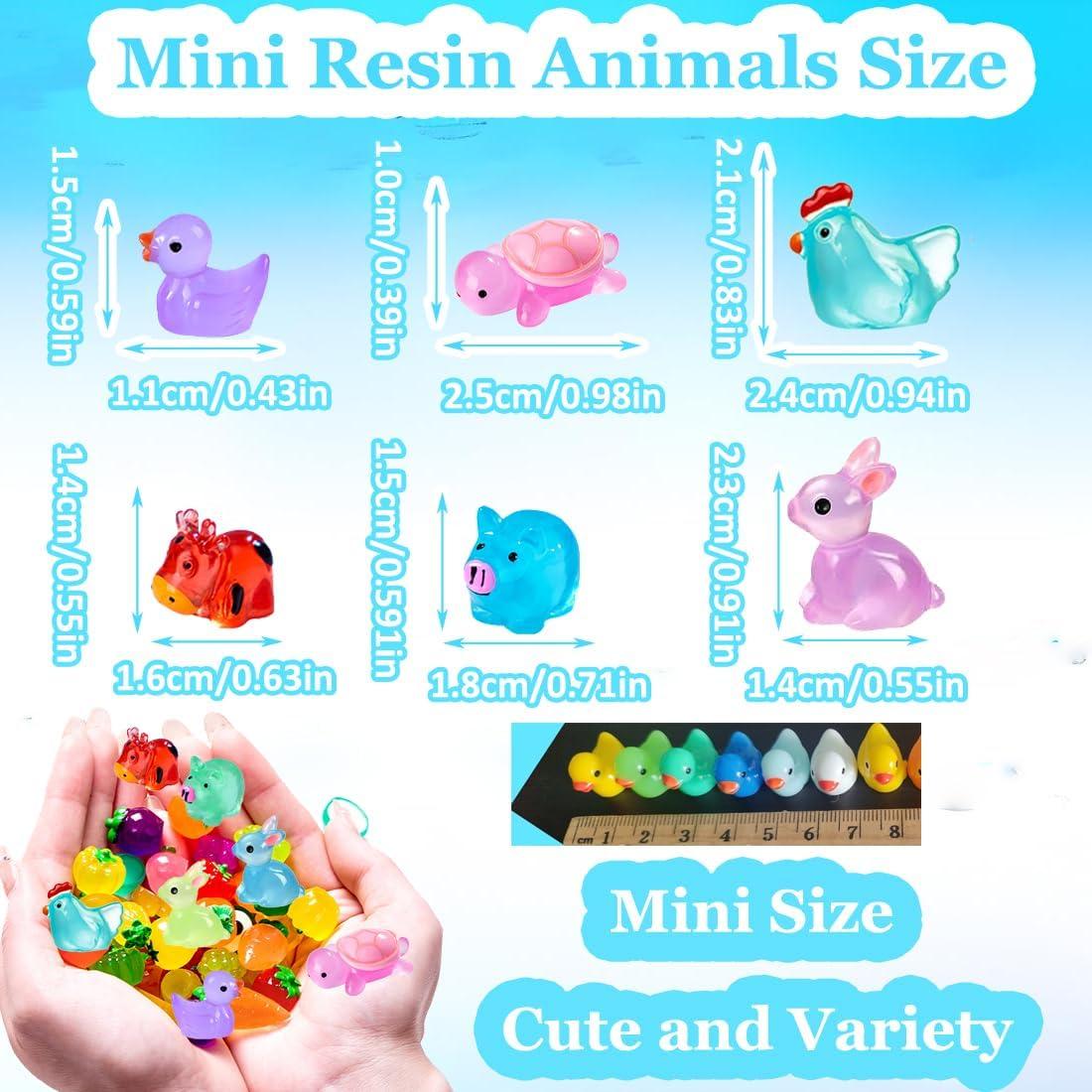 Paquete de 50 Animales de Resina Mini Kelfendeko para Decoración