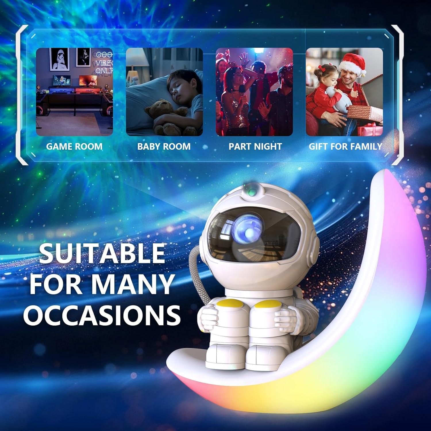 Proyector Galáctico Astronauta Langweisi 3 en 1 con Control Remoto