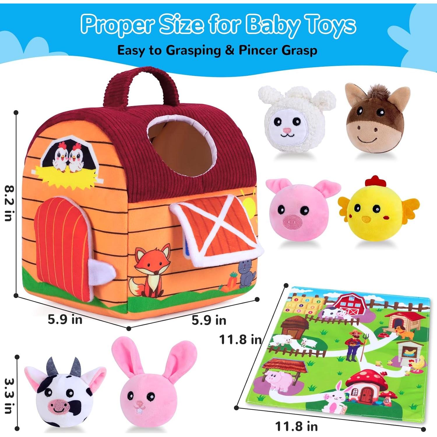 Juguete de Granja para Bebés ZHZHHJMY con 6 Animales de Peluche