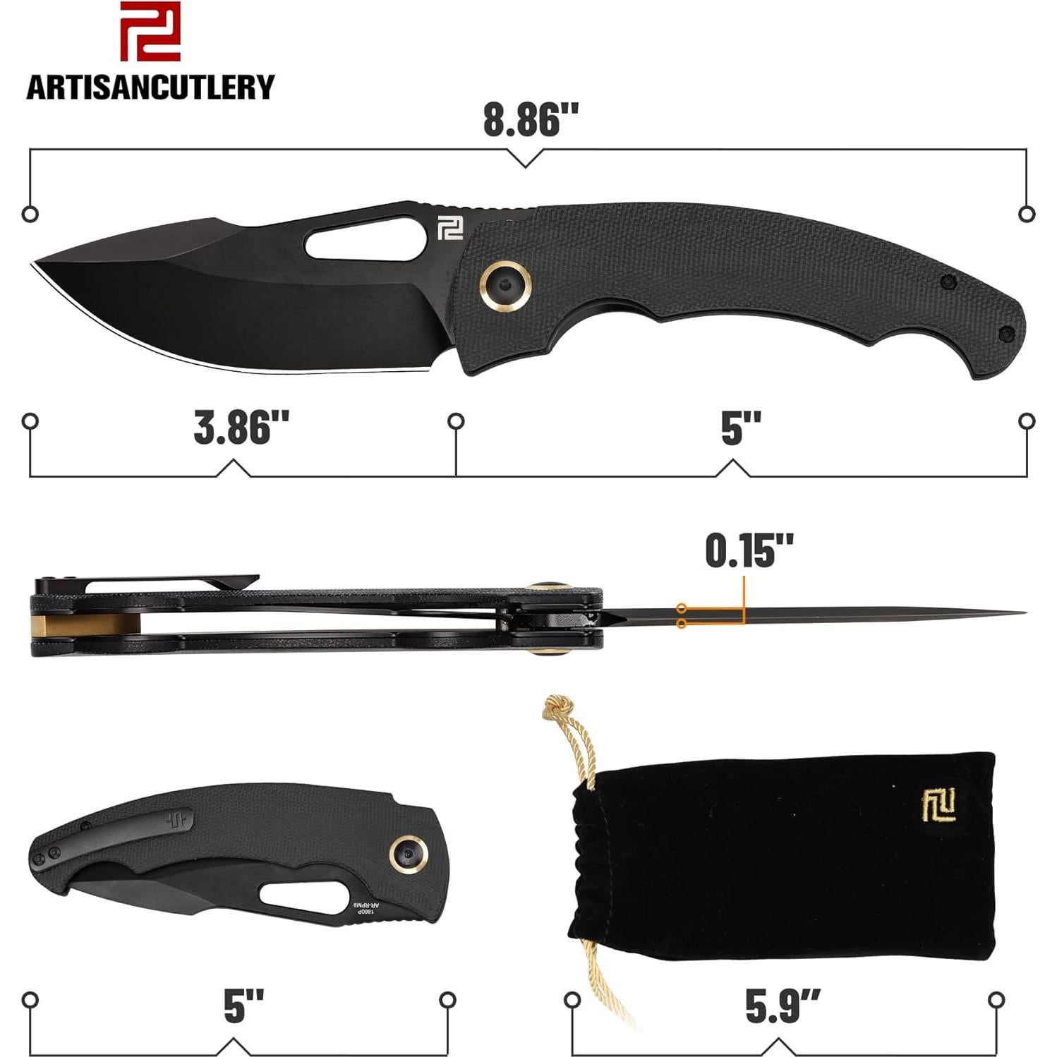 Cuchillo Plegable ARTISANCUTLERY ATZ-1860P 9.8cm Hoja AR-RPM9