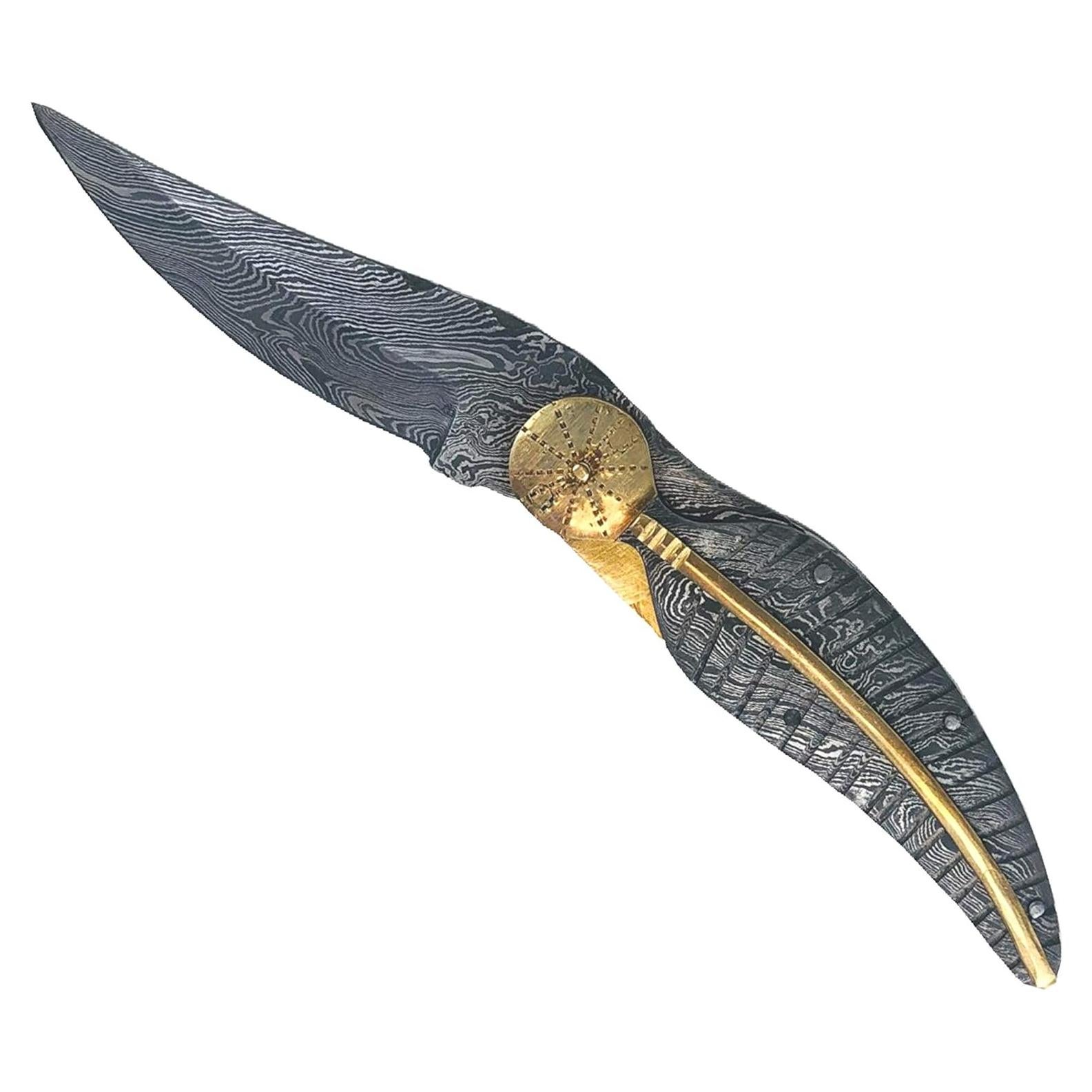 Cuchillo de bolsillo Vortex Blade Shop HOJA Damasco 20.96 cm