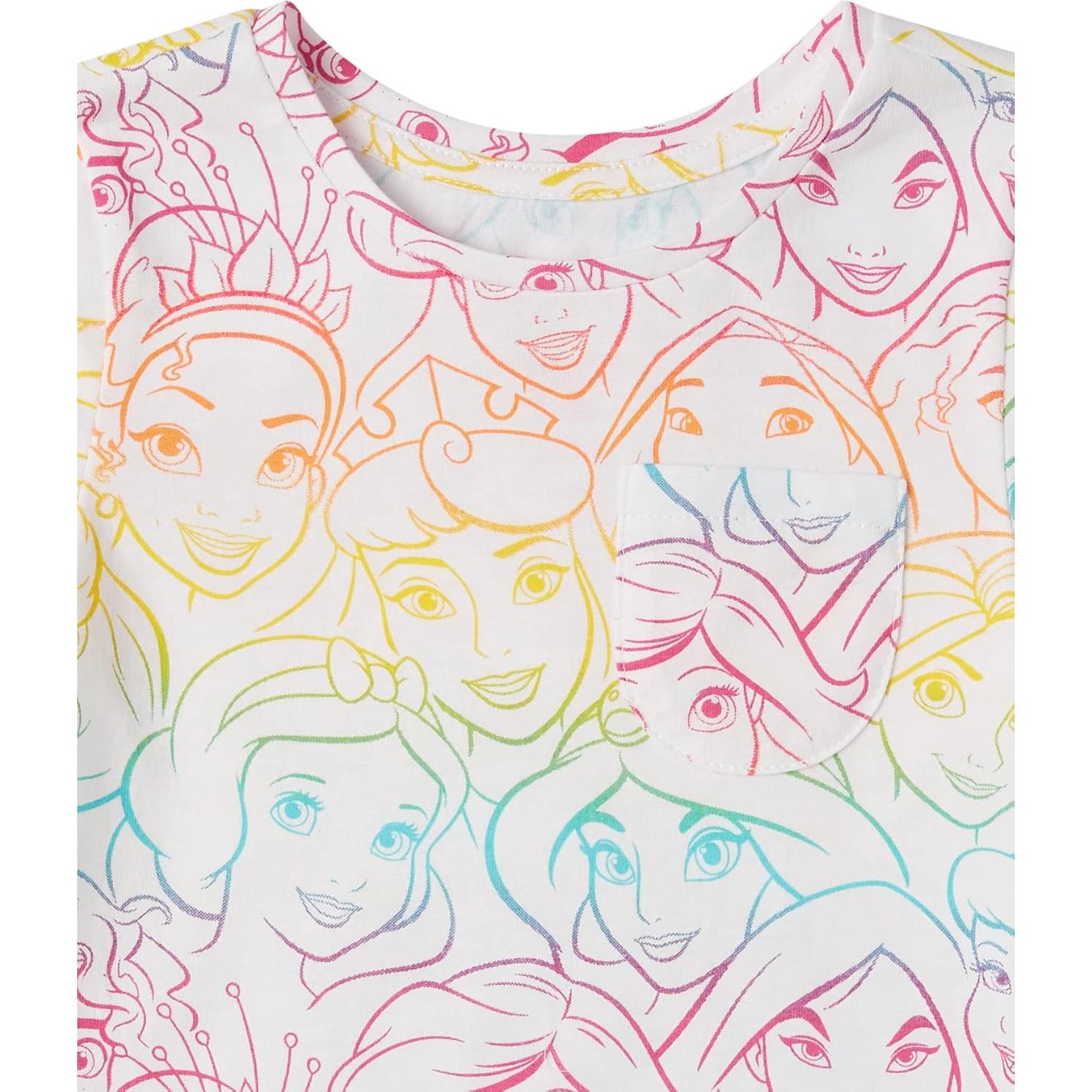 Camisetas de Manga Corta Amazon Essentials Niñas - 4 Pack Princesa
