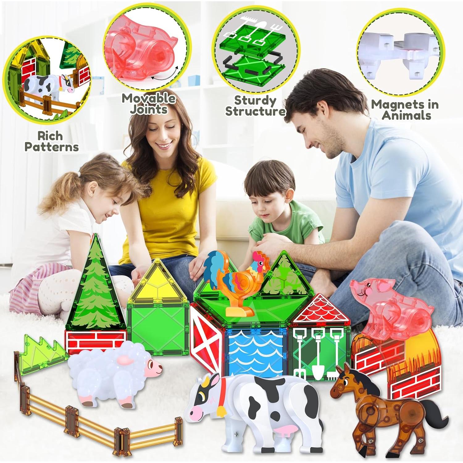 Bloques Magnéticos de Animales de Granja Oriate - 25 Piezas