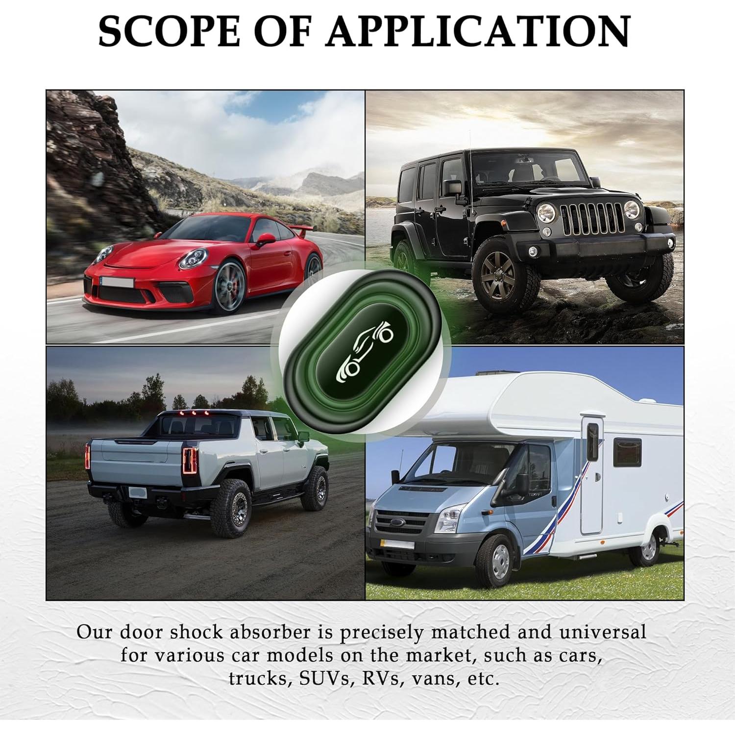 16 Amortiguadores de Puerta de Coche Stacool - Silicona Luminoso