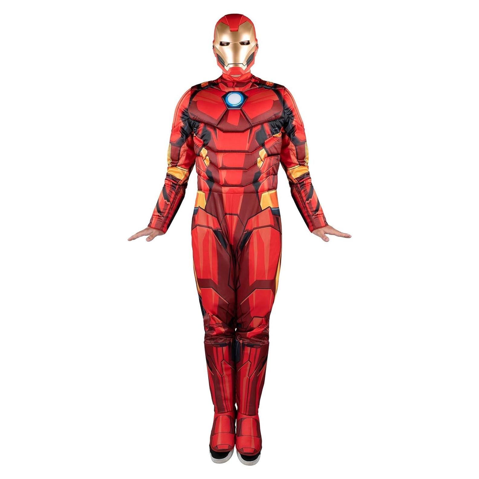 Disfraz Iron Man Adulto Jazwares - Mono Acolchado y Máscara 3D