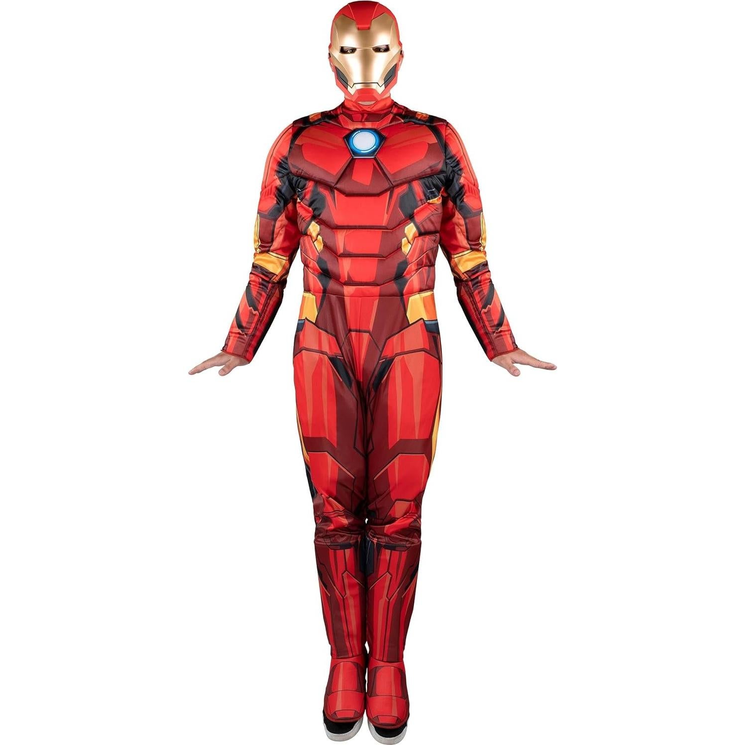 Disfraz Iron Man Adulto Jazwares - Mono Acolchado y Máscara 3D