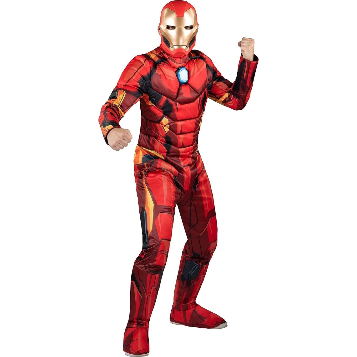 Disfraz Iron Man Adulto Jazwares - Mono Acolchado y Máscara 3D