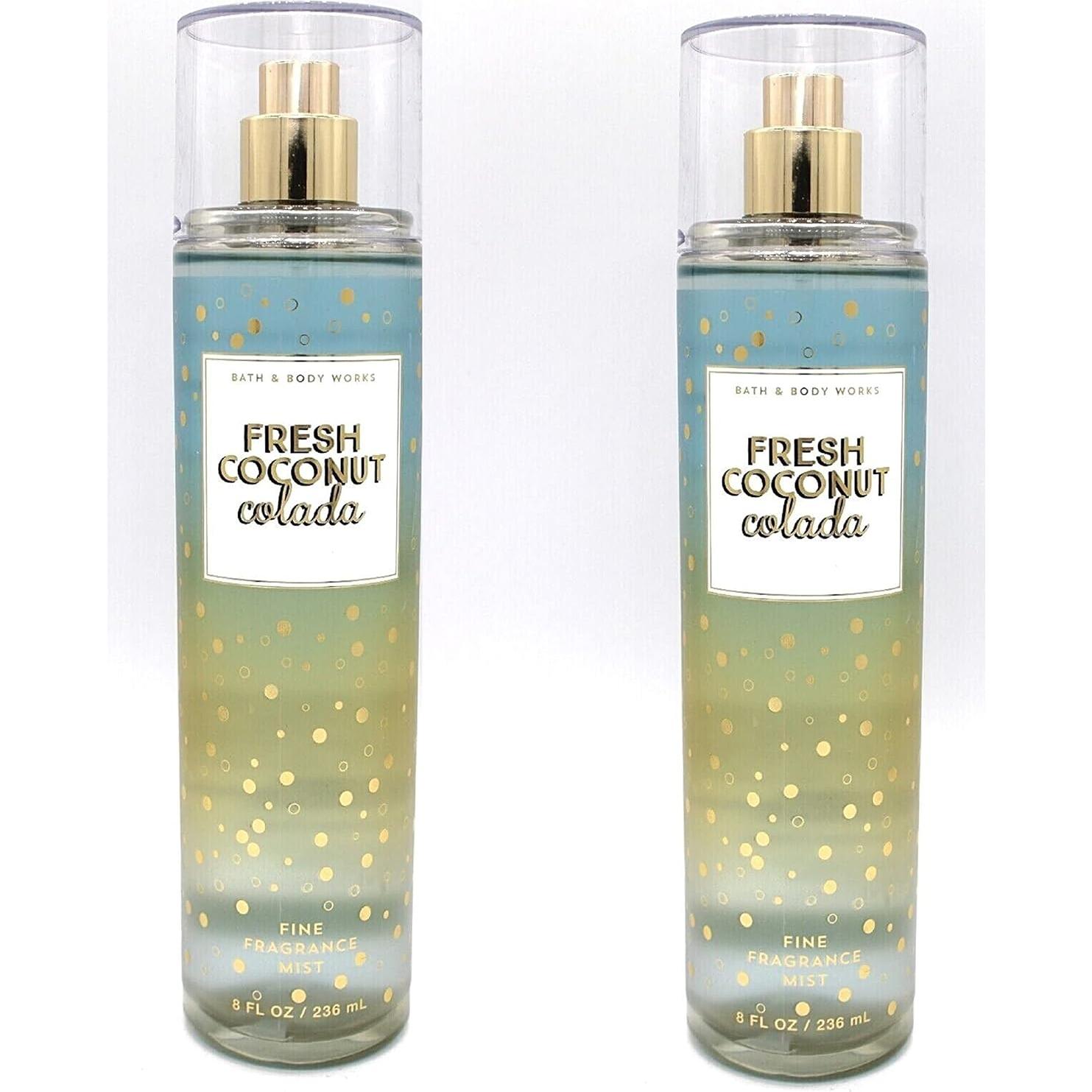 Paquete de 2 Botellas Rocío Fragancia Fina Bath and Body Works Coco