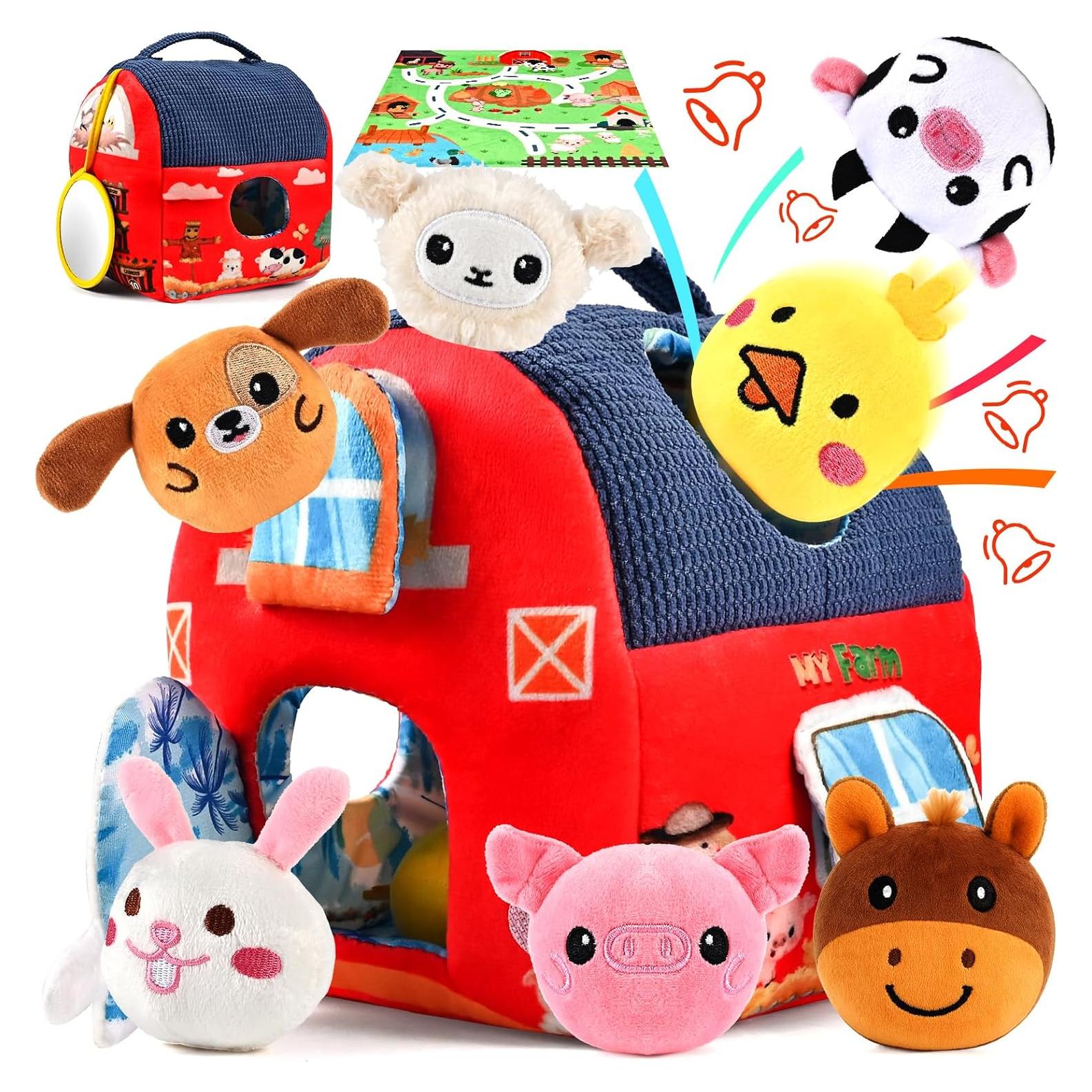 Juguete de Granja de Peluche Chengwen con 8 Animales Sonoros