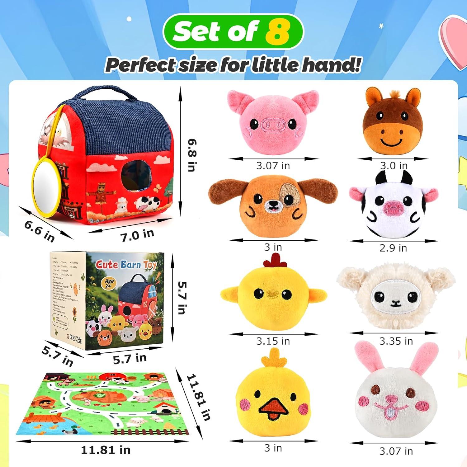 Juguete de Granja de Peluche Chengwen con 8 Animales Sonoros