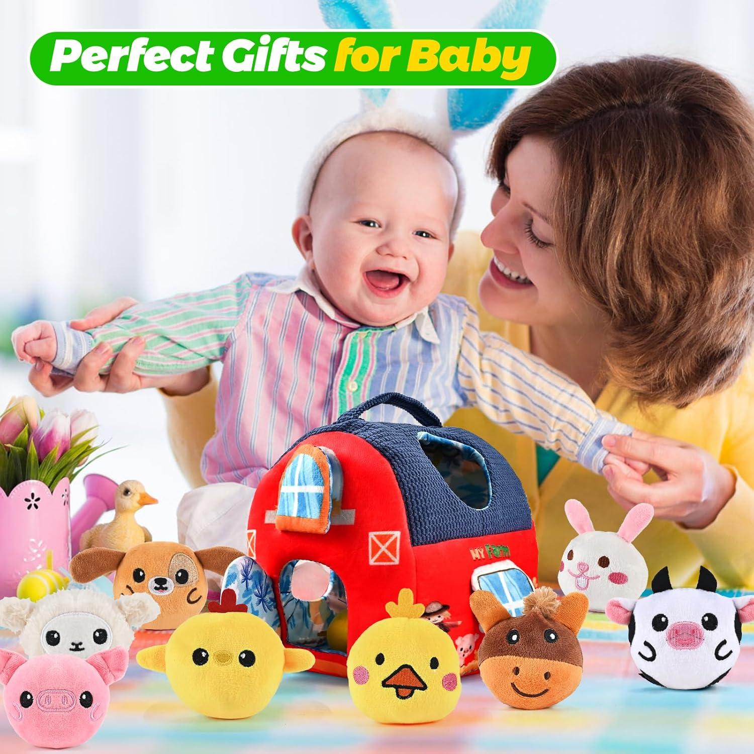 Juguete de Granja de Peluche Chengwen con 8 Animales Sonoros