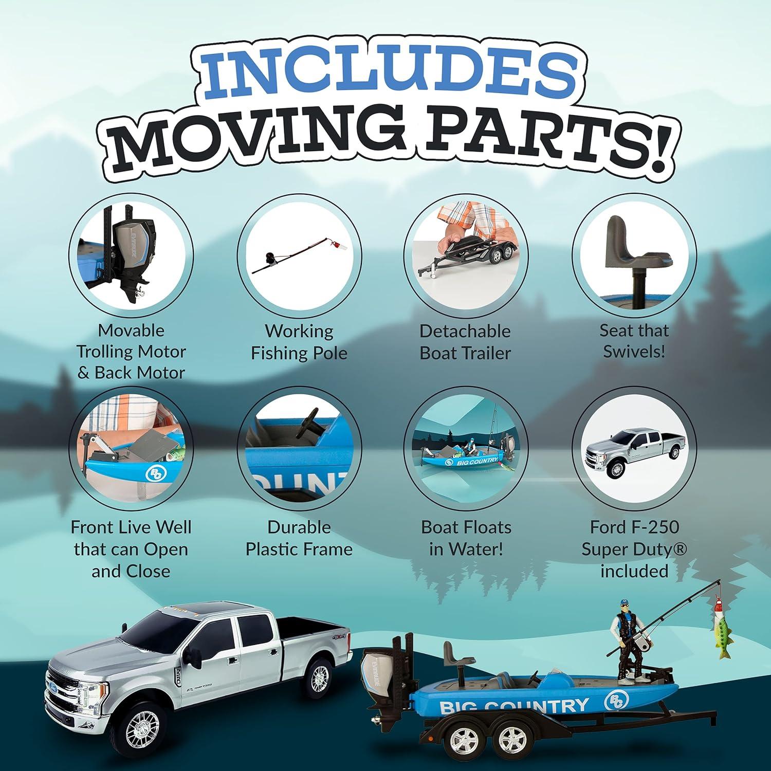 Set de Juego de Pesca Big Country Toys - Ford F250 y Barco