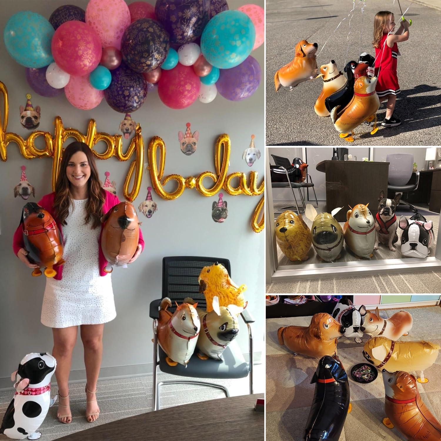 8 Globos de Perro Caminante Mylar para Fiesta de Cumpleaños