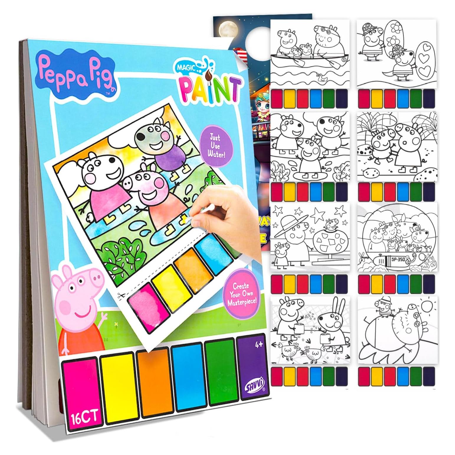 Juego de Pintura con Agua Peppa Pig - Libro de Colorear 16 Páginas