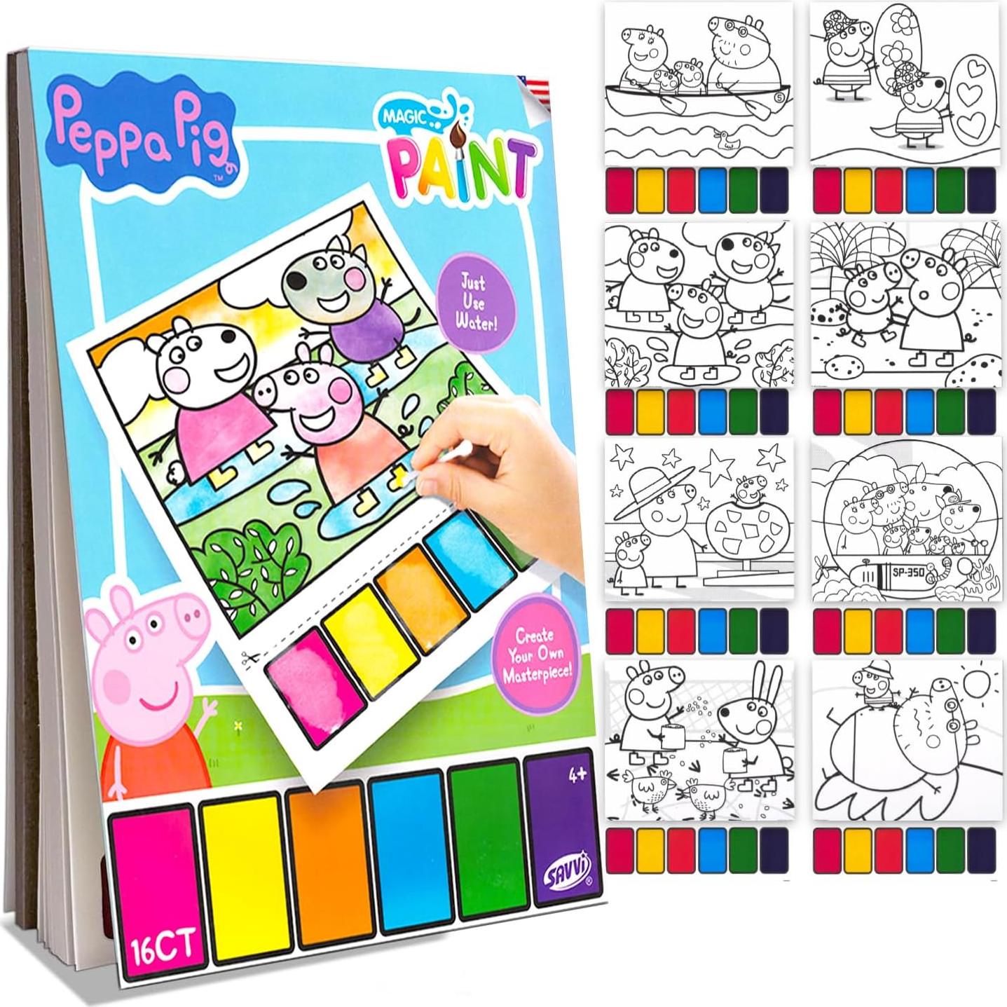 Juego de Pintura con Agua Peppa Pig - Libro de Colorear 16 Páginas