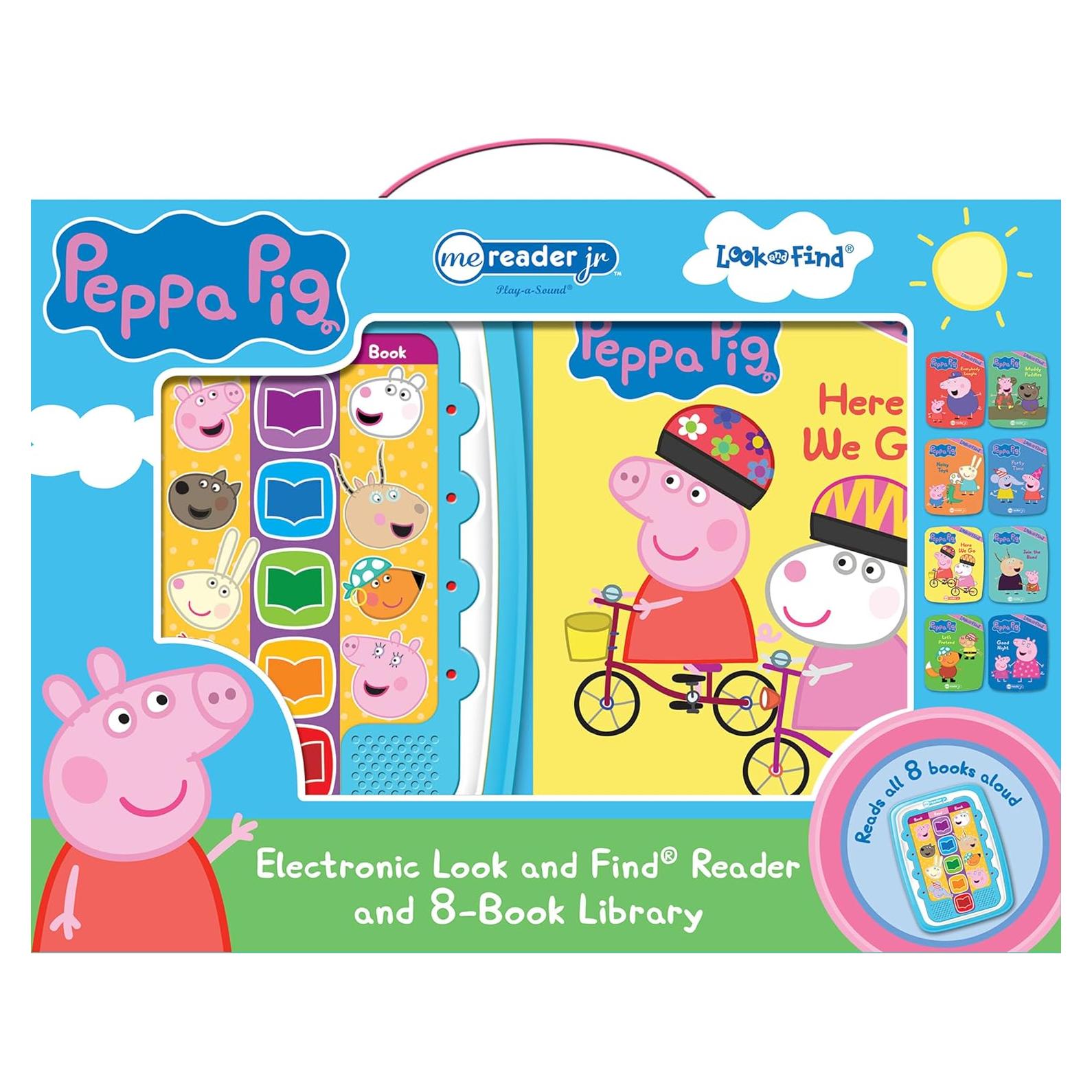 Peppa Pig - Electronic Me Reader Jr and 8 Look and Find Sound Book Library - PI Kids