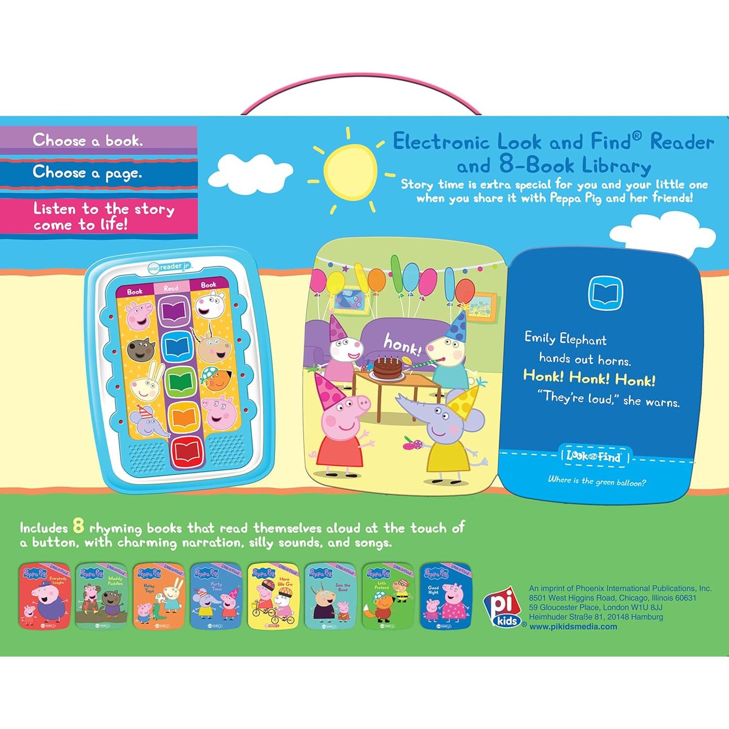 Peppa Pig - Electronic Me Reader Jr and 8 Look and Find Sound Book Library - PI Kids