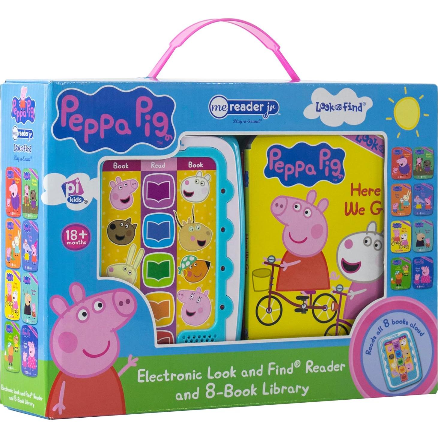 Peppa Pig - Electronic Me Reader Jr and 8 Look and Find Sound Book Library - PI Kids