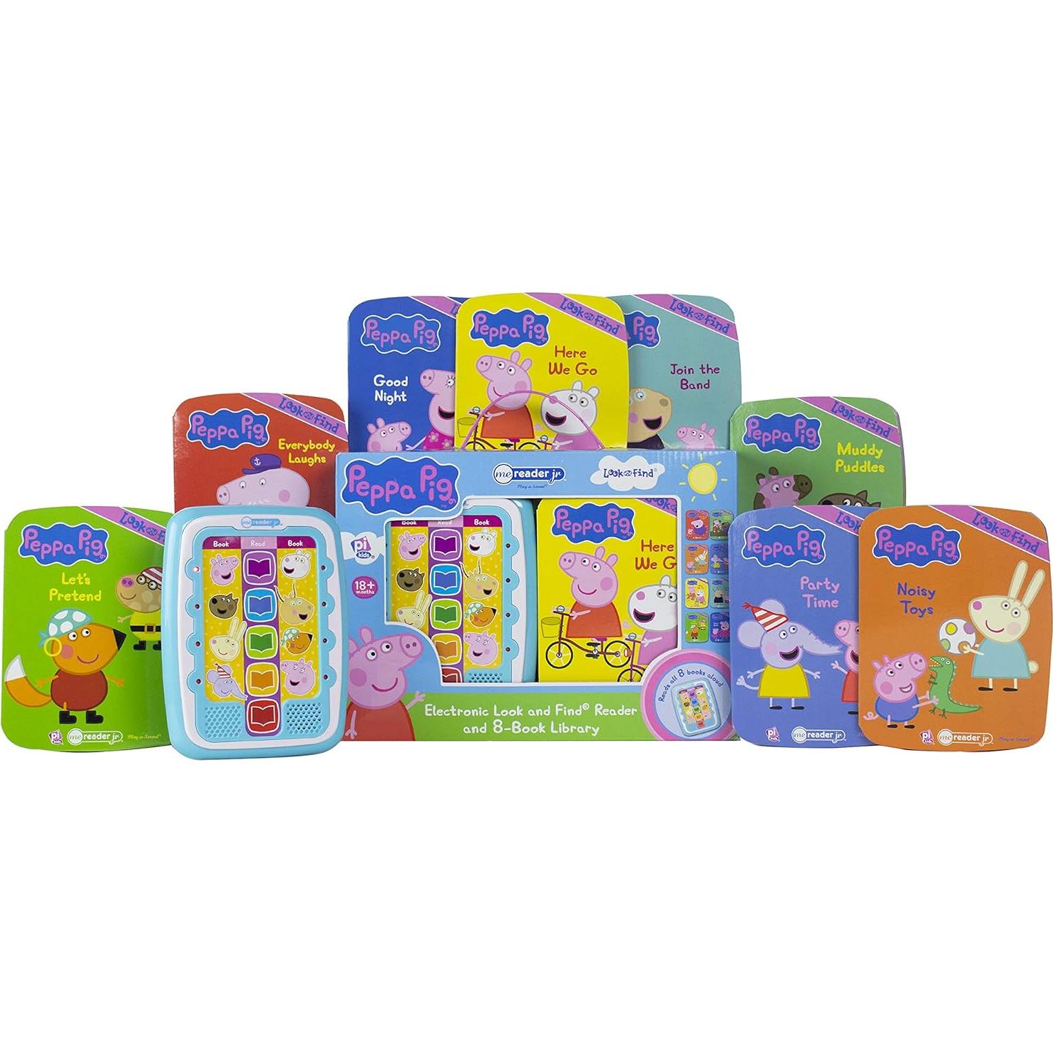 Peppa Pig - Electronic Me Reader Jr and 8 Look and Find Sound Book Library - PI Kids