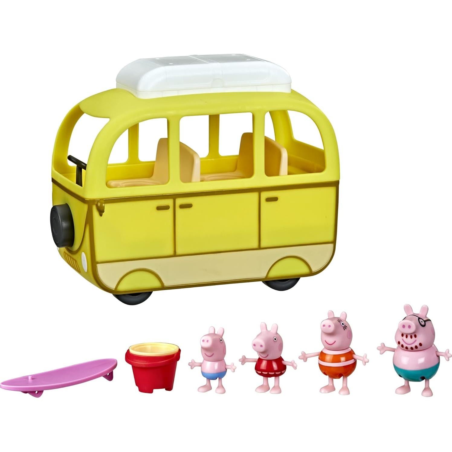 Camper de Playa Peppa Pig - Vehículo de Juguete 10 Piezas