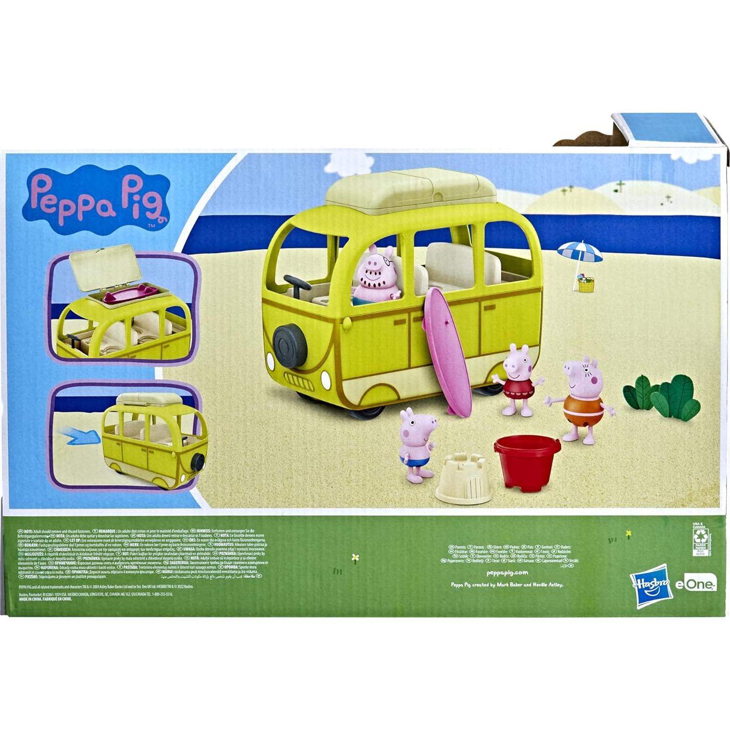 Camper de Playa Peppa Pig - Vehículo de Juguete 10 Piezas