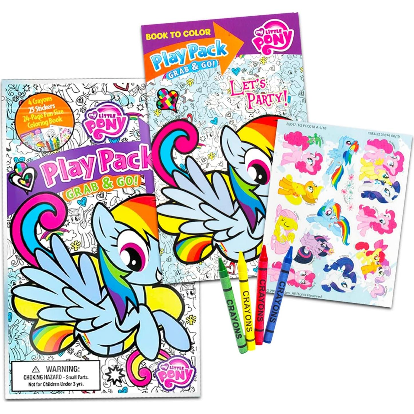 Conjunto de Fiesta My Little Pony - 15 Paquetes + Libros para Colorear