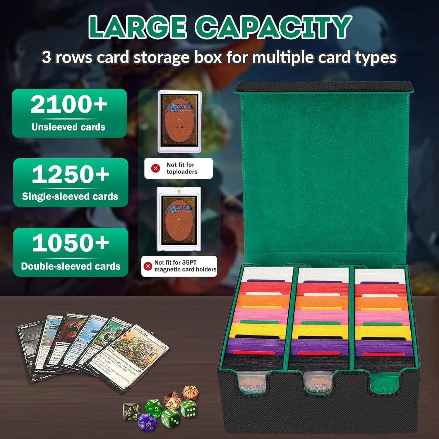 Caja de Almacenamiento de Cartas QLOUNI 2100+ Verde Magnética