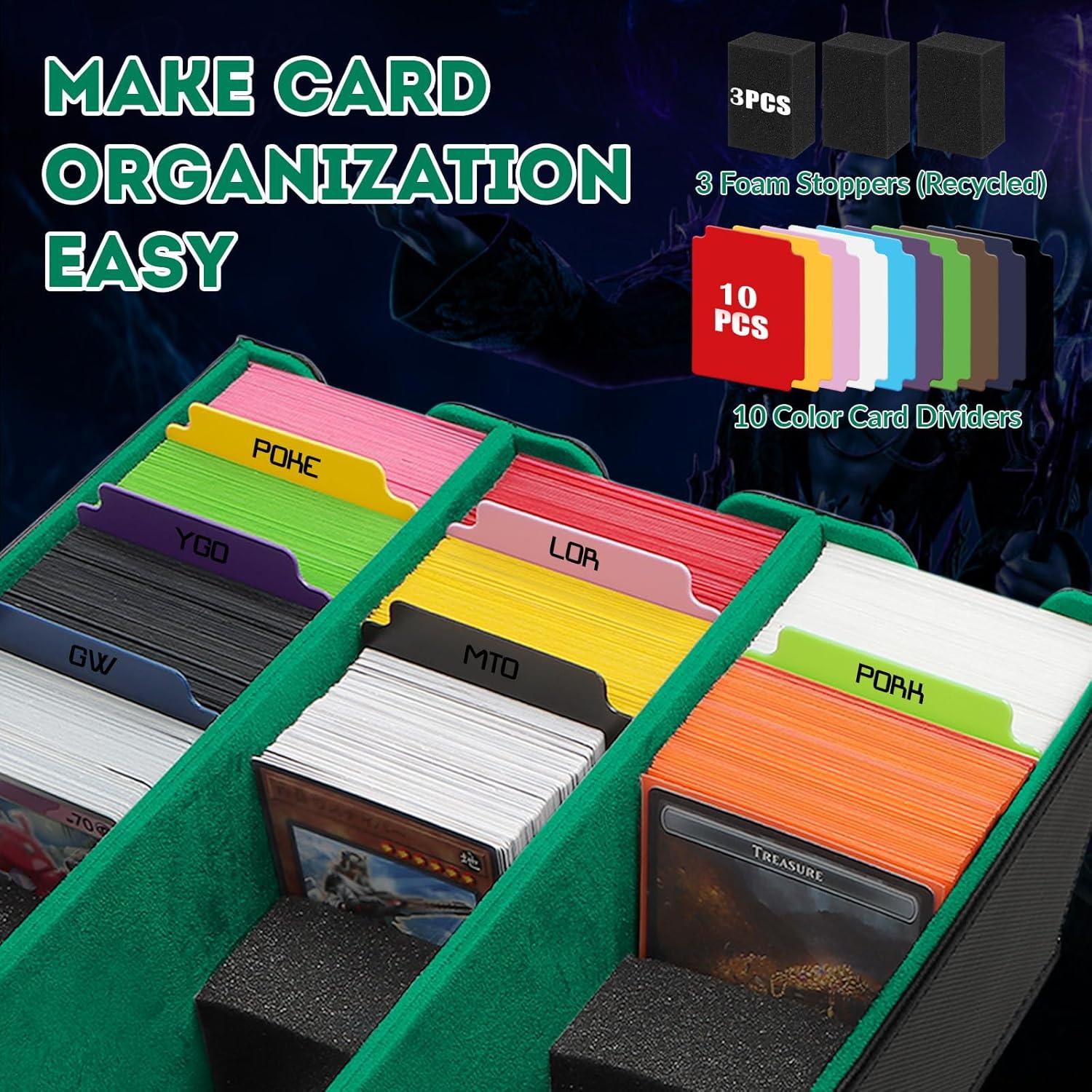 Caja de Almacenamiento de Cartas QLOUNI 2100+ Verde Magnética