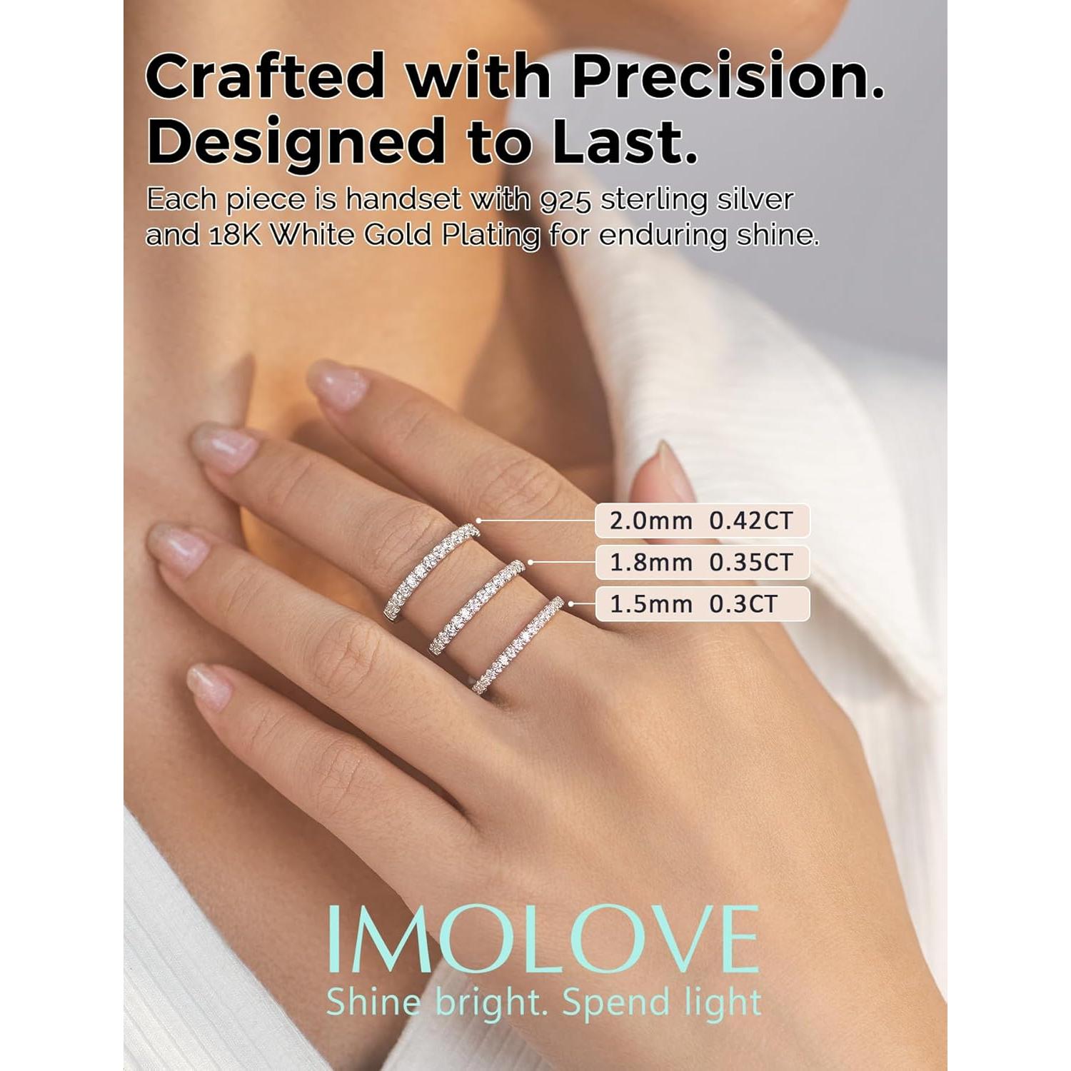 Anillo de Boda de Diamante IMOLOVE 0.35CT Oro Blanco 18K