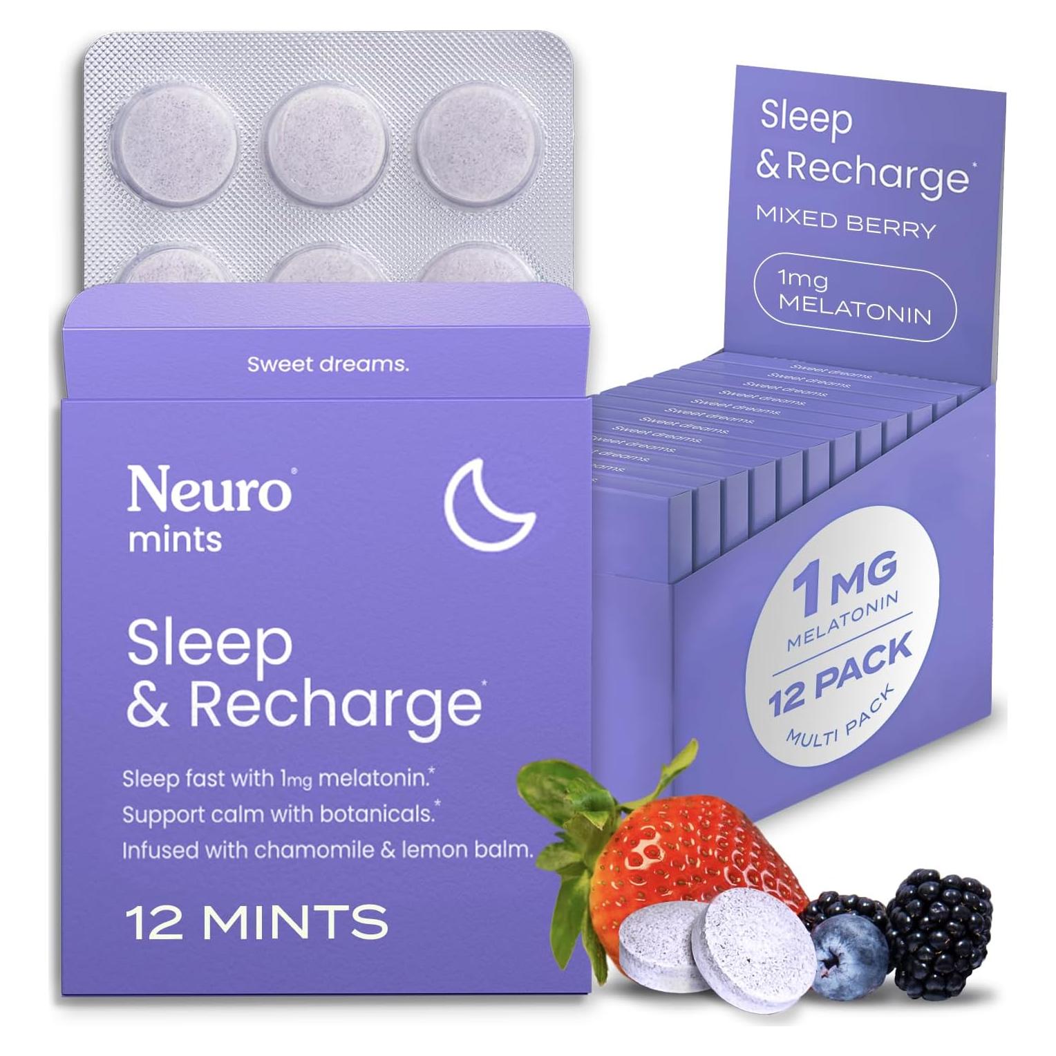 Neuro Melatonina 1 mg Mentas Sin Azúcar Frutos Mixtos 144 Piezas