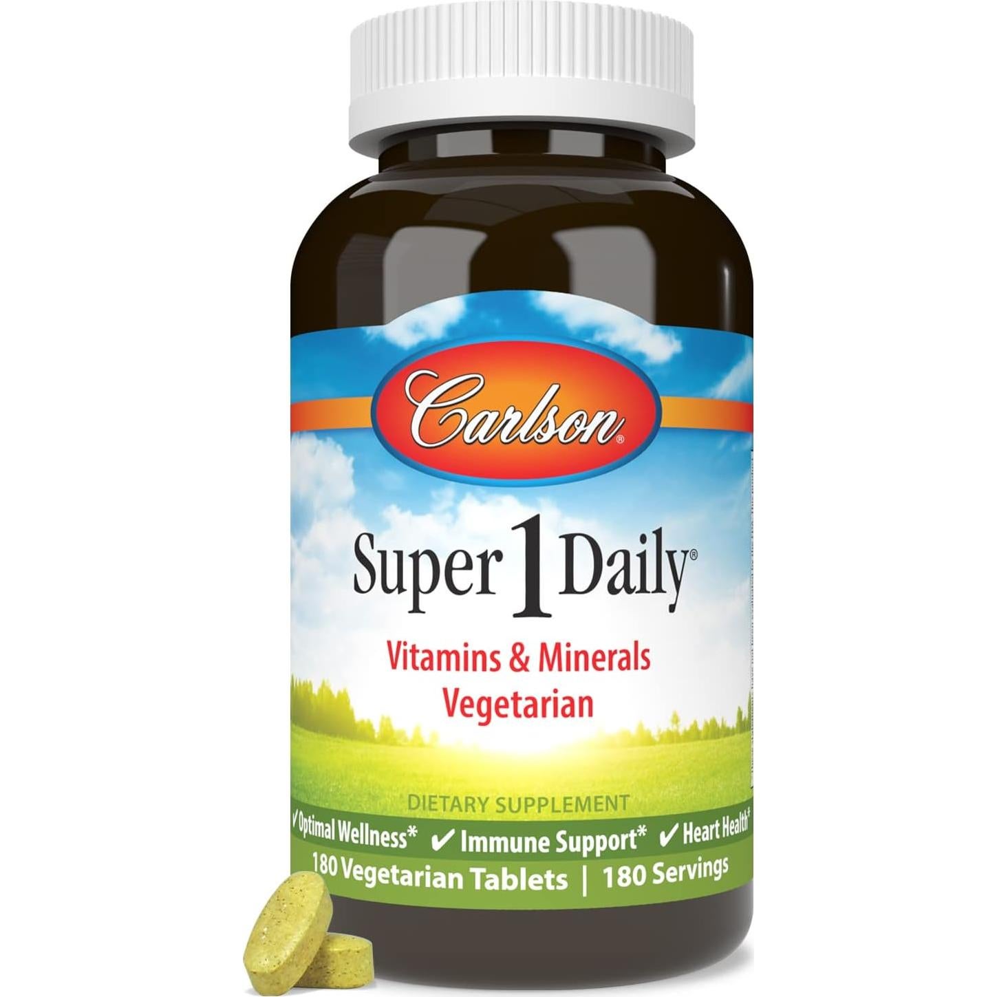 Multivitamínico Vegetariano Carlson Super 1 Daily 180 Tabletas