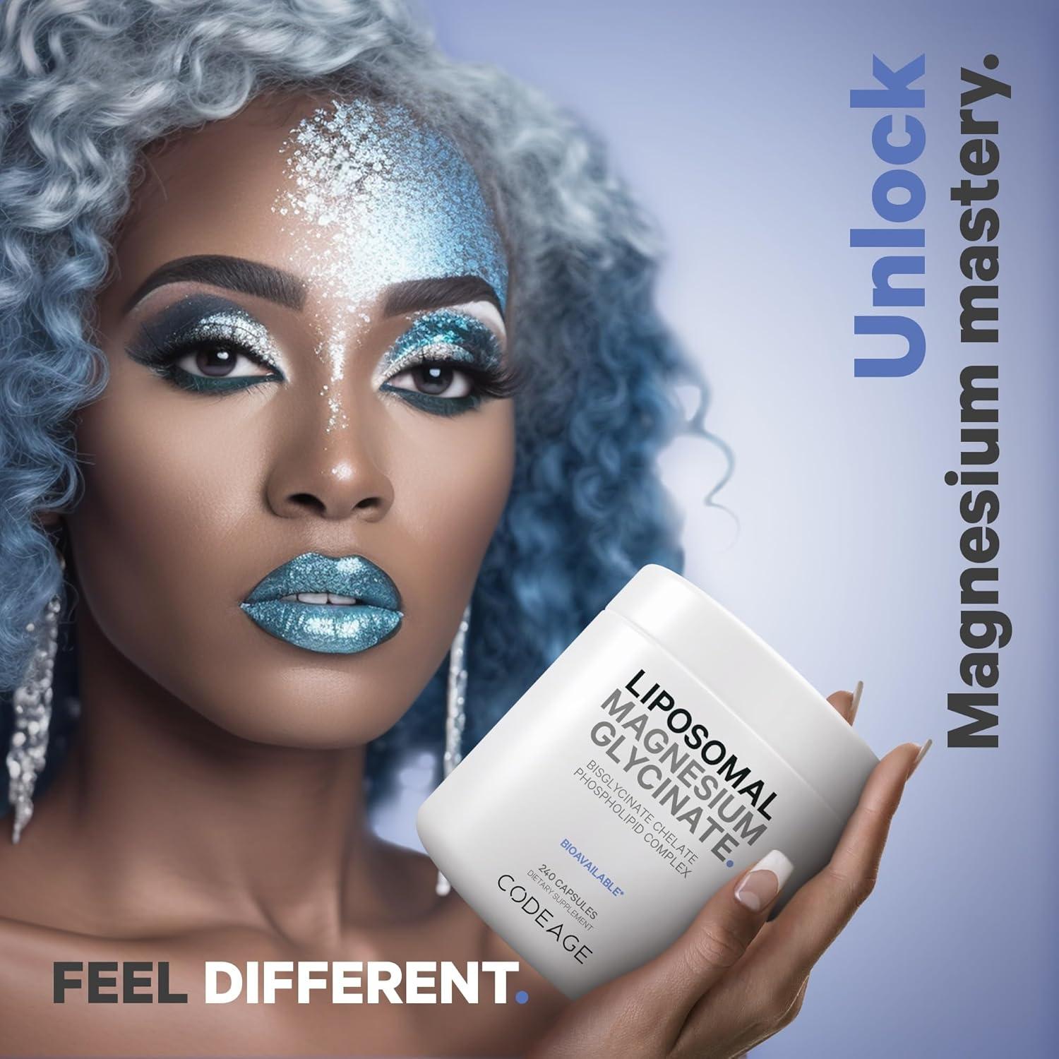 Suplemento de Magnesio Glicinato Liposomal Codeage 240 Cápsulas