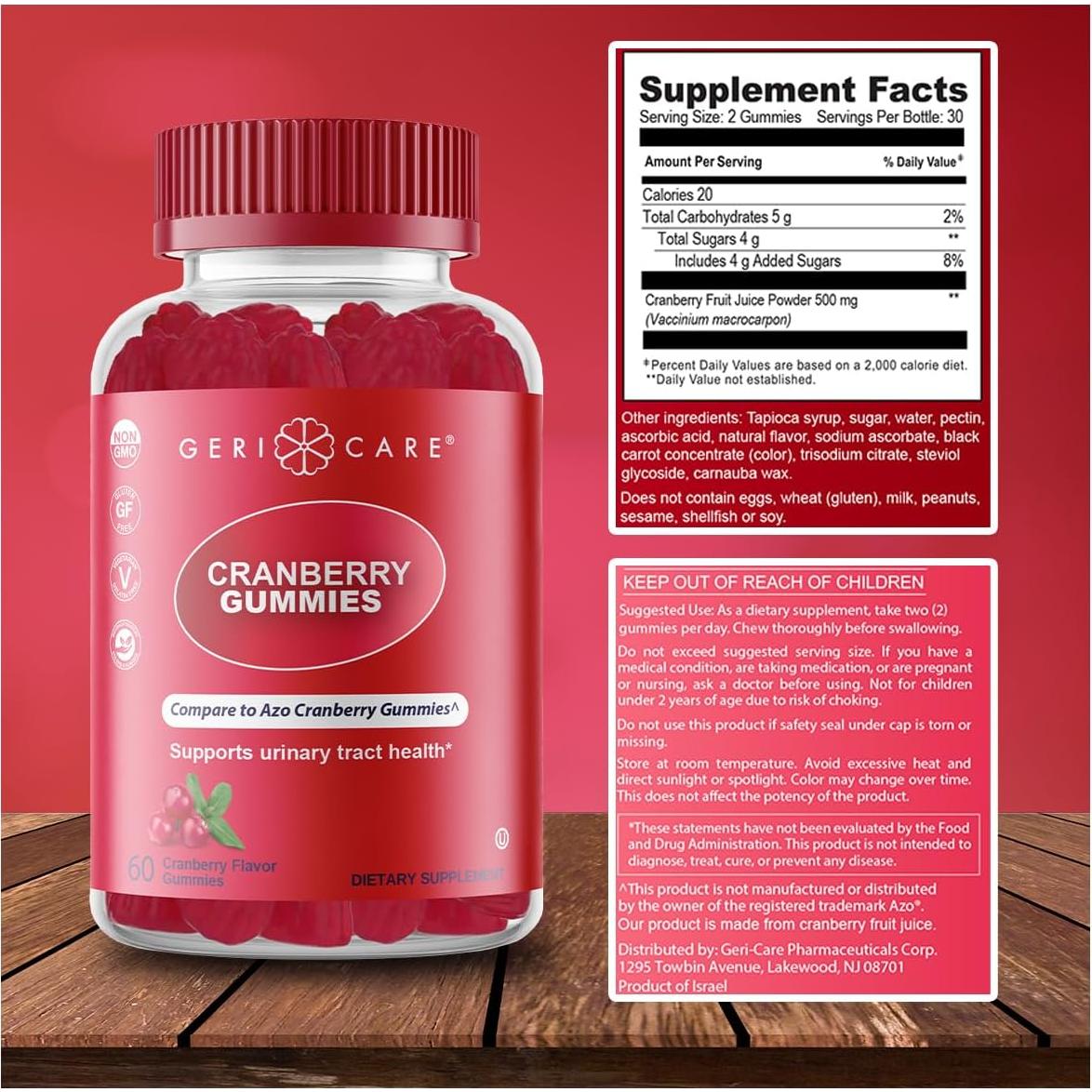 Gominolas de Arándano GeriCare 60 Unidades - Salud Urinaria