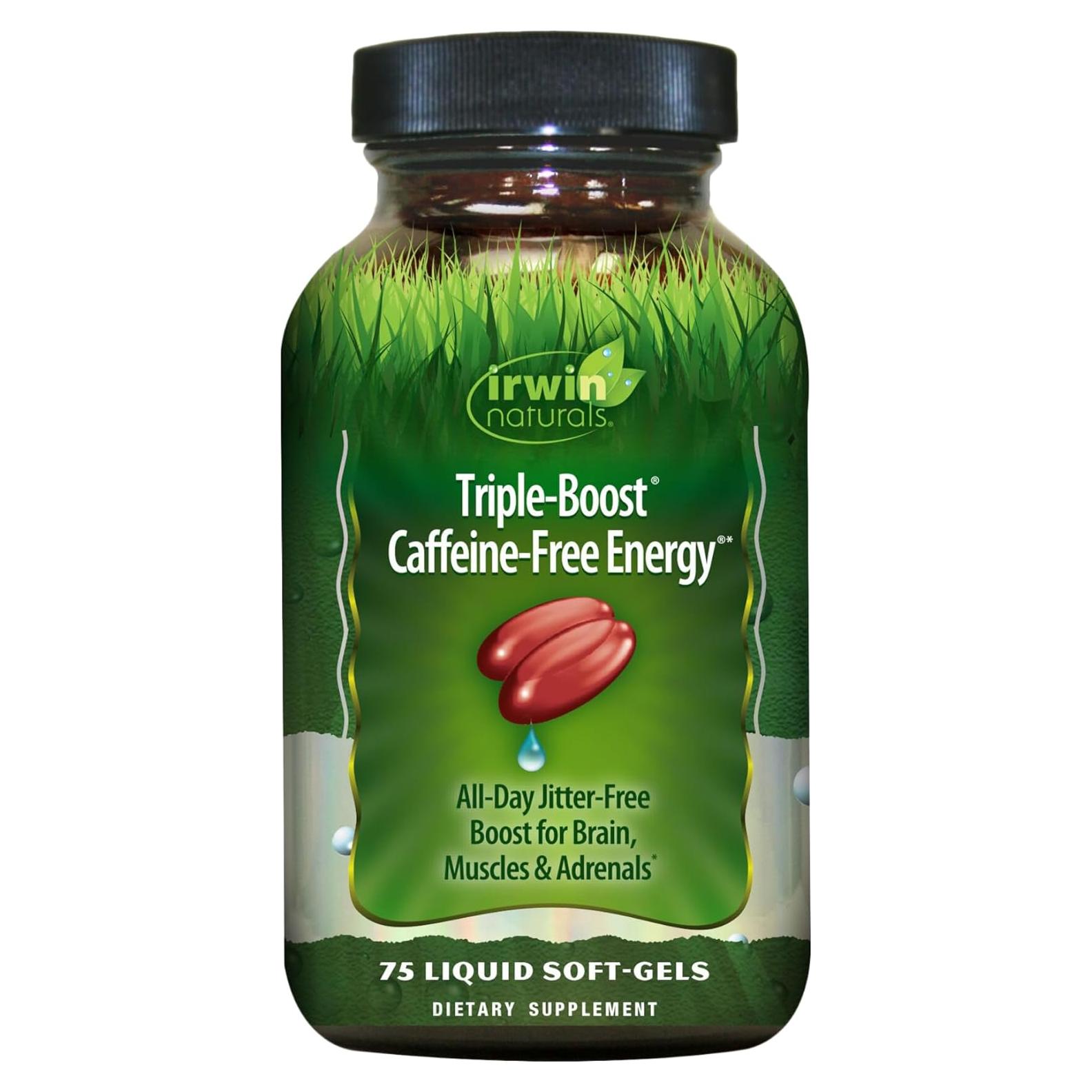 Irwin Naturals Triple-Boost Energía Sin Cafeína 75 Gelatinas