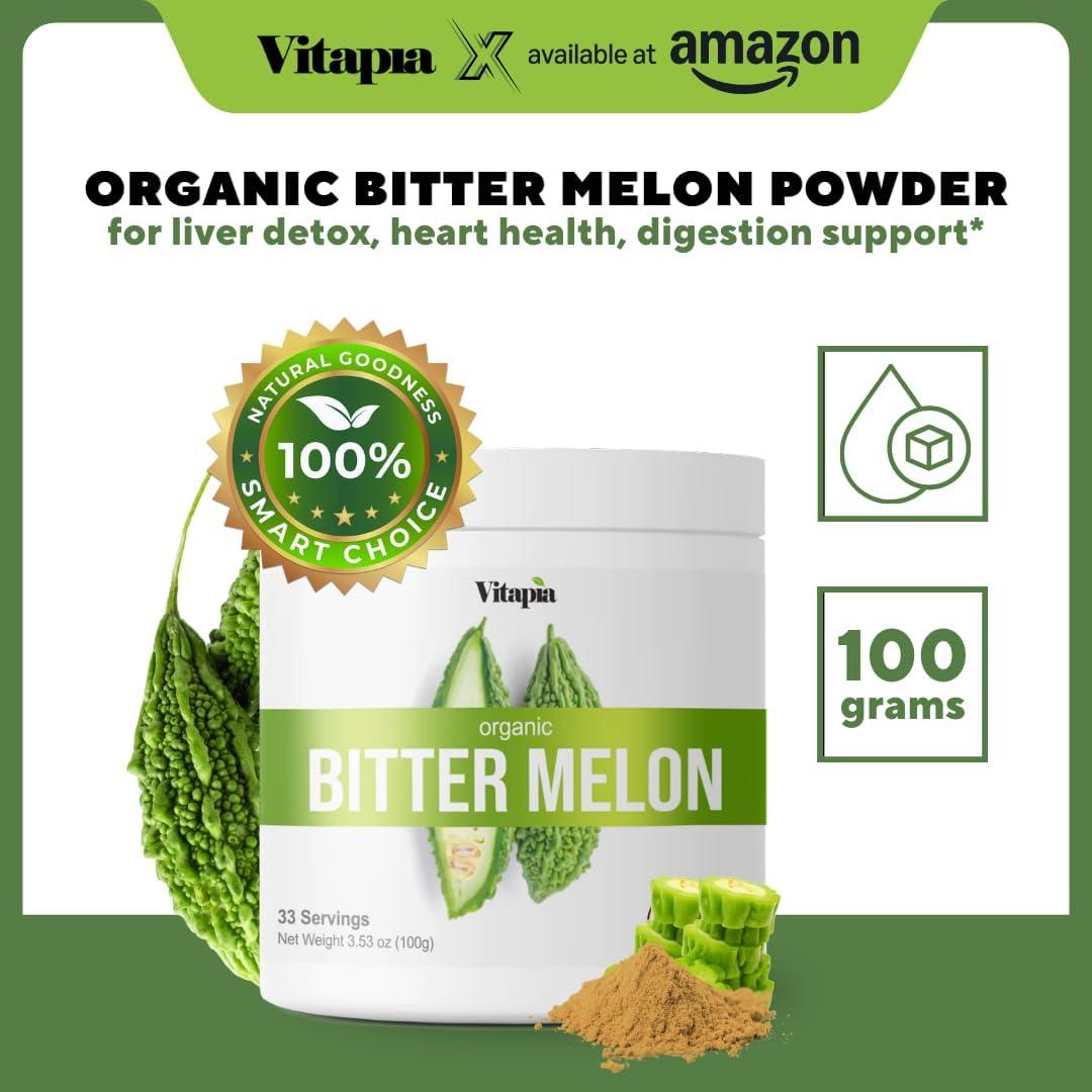 Vitapia Polvo de Melón Amargo Orgánico 100g - Salud Digestiva y Cardiaca