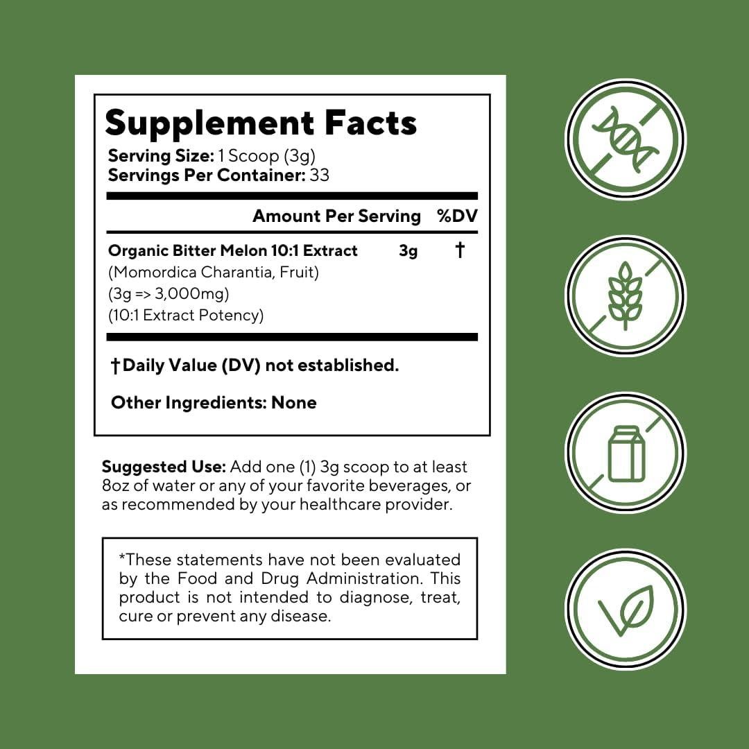 Vitapia Polvo de Melón Amargo Orgánico 100g - Salud Digestiva y Cardiaca